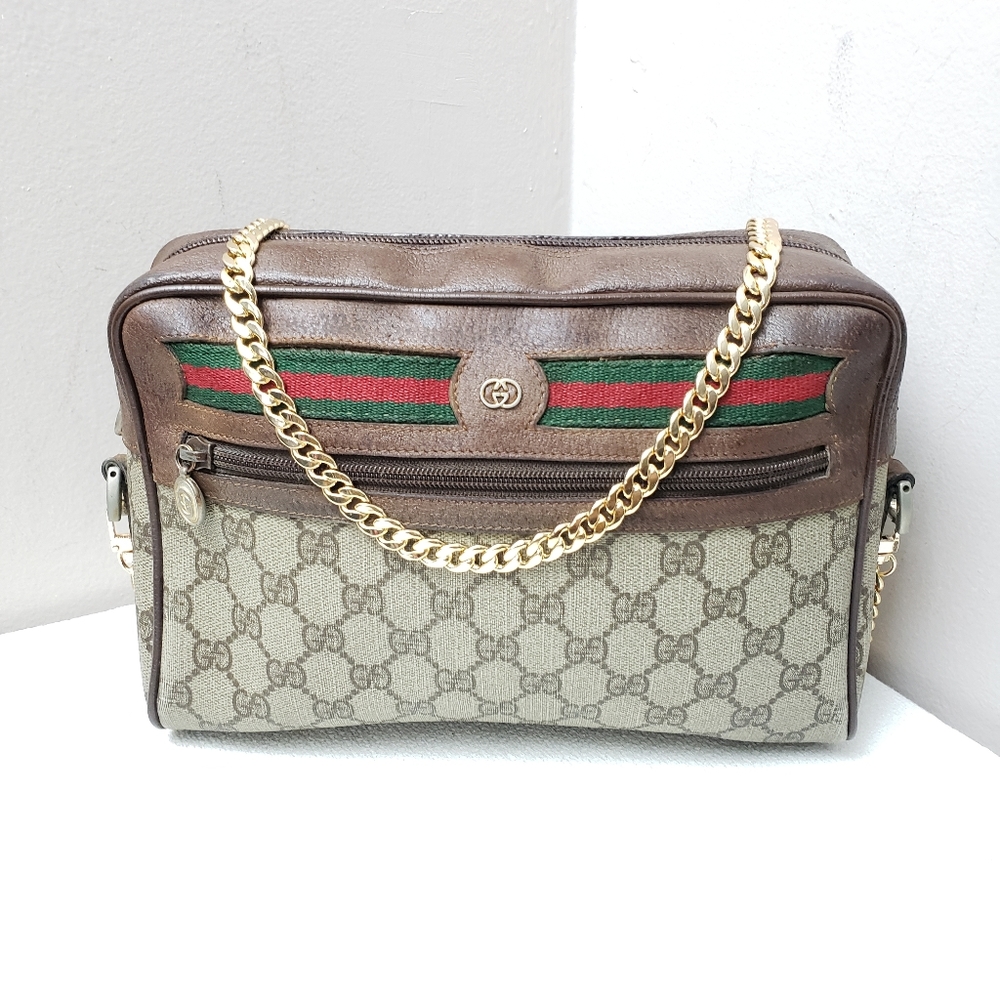 Authentic Gucci vintage web sherry line crossbody
